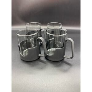 Vintage Corning Glas-Snap Set of 4 Hot & Cold Glasses with Plastic Holder